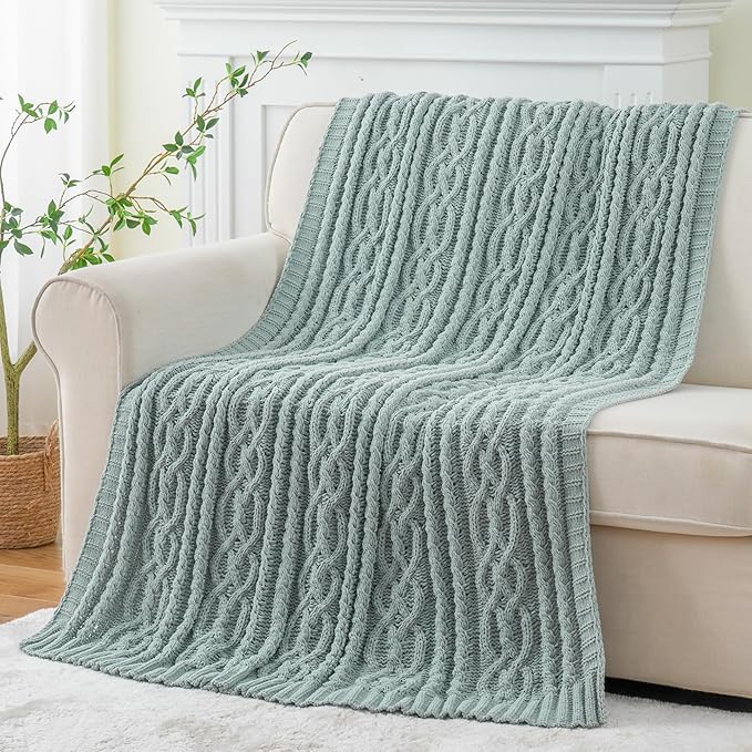 Battilo Sage Green Throw Blanket - Image 9