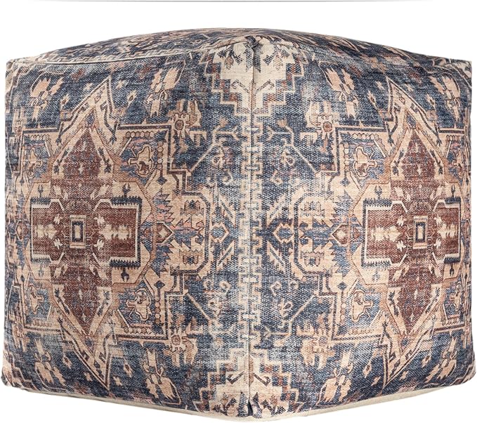 L. R. Resources, Inc. LR Home Vintage Medallion Square Indoor Medium Pouf - Image 2