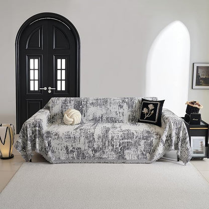 MYSKY HOME Boho Couch Cover for Dogs Washable Deep Grey Abstract Couch Sofa - Image 8