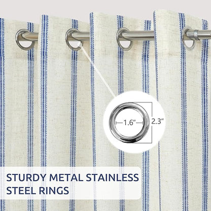 DriftAway Farmhouse Vertical Striped Linen Blend Textured Light Filtering Semi - Image 3