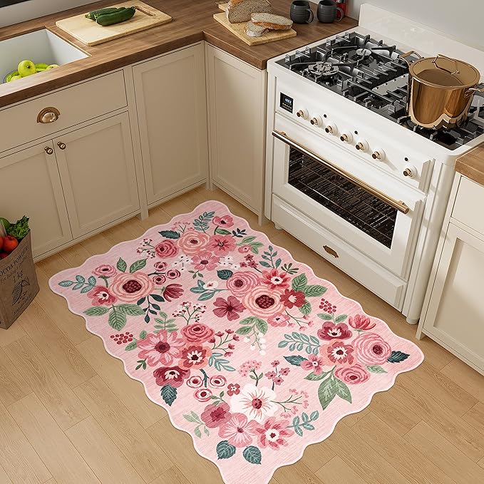 DUKINO 2x3 Entryway Rug, Floral Washable Indoor Door Mat - Image 3