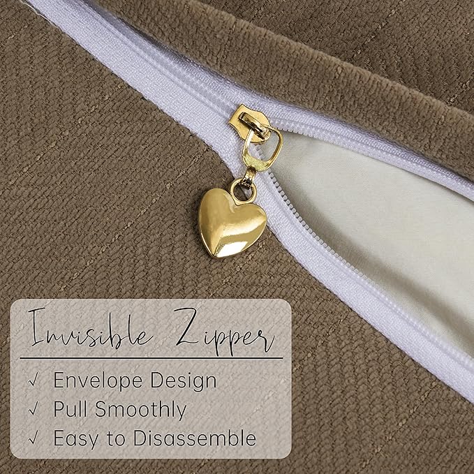 ZWJD Brown Pillow Covers 12x20 Set of 2 Chenille Throw Pillow Covers - Image 3