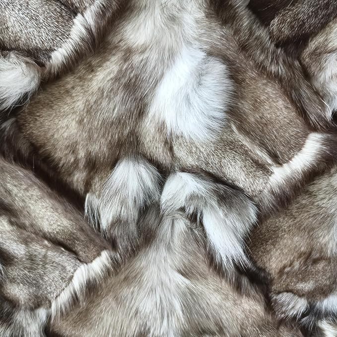 Luxury Fox Skin Fur Throw Pillow Covers Patchwork Natural Fox Plush Throw - Image 5