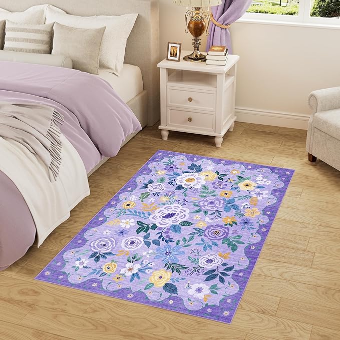 DUKINO 2x3 Rugs for Entryway, Floral Indoor Washable Door Mat, Non Slip Boho - Image 8