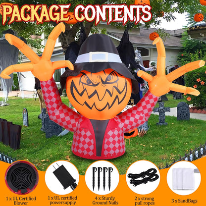 Halloween Inflatable Pumpkin Monster with Fingers Decorations