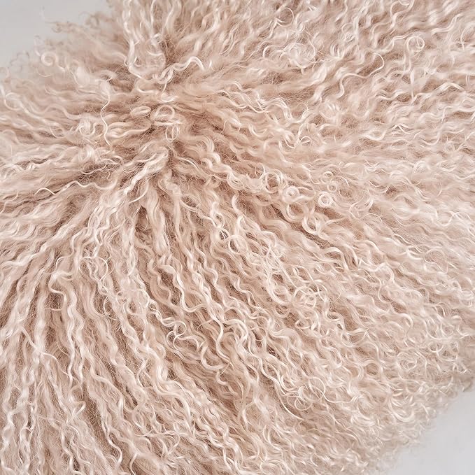 Genuine Mongolian Lamb Fur Pillow Cover – 12"x20" Rectangular Cushion Case – - Image 6
