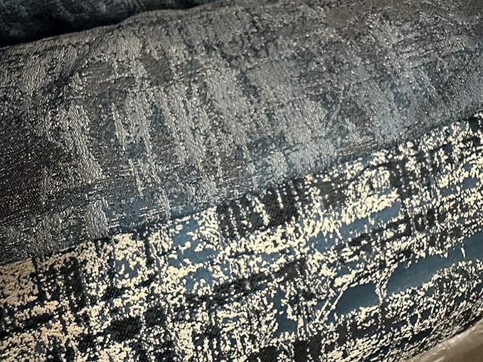OctoRose 3 Side Zipper Upholstery Thick Linen Tweed Blue, Full Size Futon Cover - Image 3