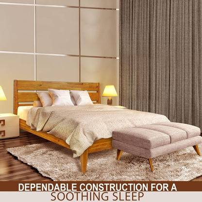 acacia emery bed frame with headboard solid wood, view 9