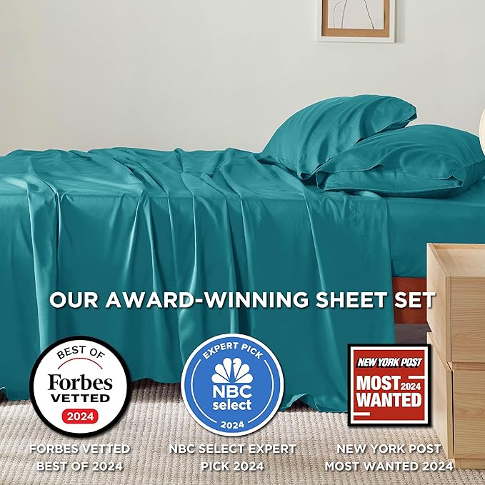 Bedsure Full Size Bed Sheets, Cooling Sheets, Rayon Derived from Bamboo - Image 2