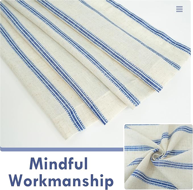 DriftAway Farmhouse Vertical Striped Linen Blend Textured Light Filtering Semi - Image 6