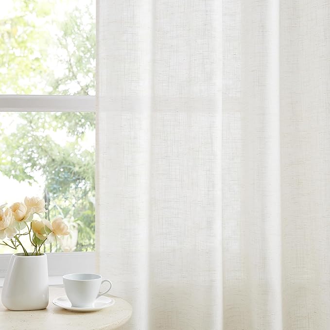 Treatmentex Flax Blend Linen Semi Sheer Curtains - Image 9