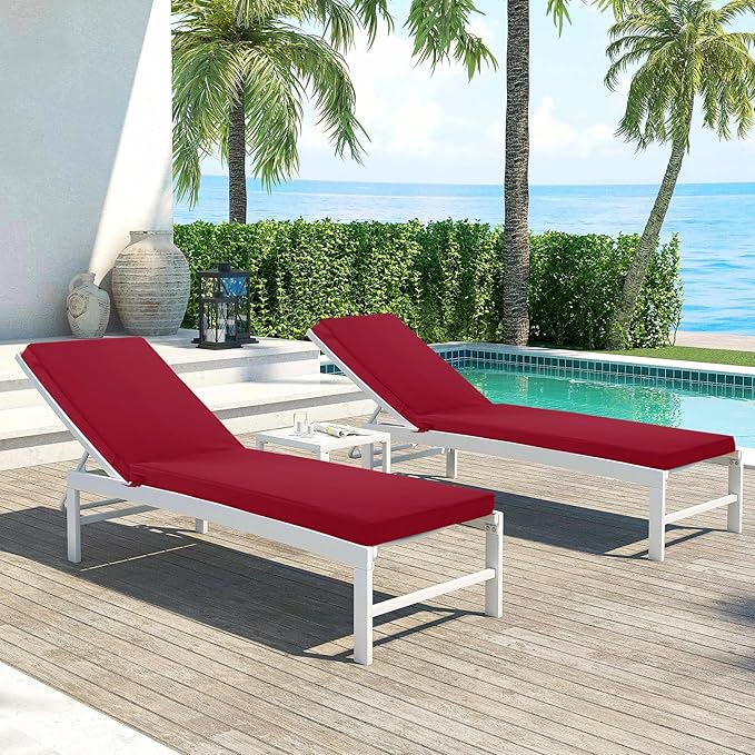 Chaise Lounge Cushions Outdoor Set of 4 - Image 9