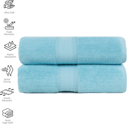hillfair 100% cotton 2 pc xxl oversized bath showing dimensions