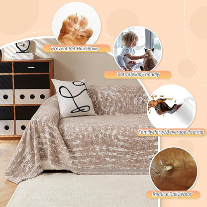MYSKY HOME Couch Covers for 3 Cushion Couch Sofa, Chenille L Shape Sectional - Image 3