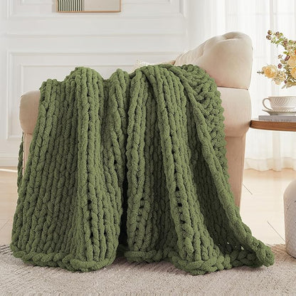 Carriediosa Chunky Knit Throw Blanket 60" X 80" Twin, 100% Hand Made Large - Image 5