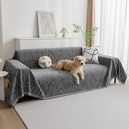 MYSKY HOME Couch Covers for Sofa, Dog Couch Cover Protector, Dark Grey Lines by MYSKYHOME