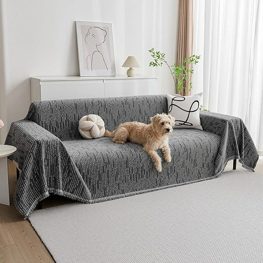 MYSKY HOME Couch Covers for Sofa, Dog Couch Cover Protector, Dark Grey Lines by MYSKYHOME