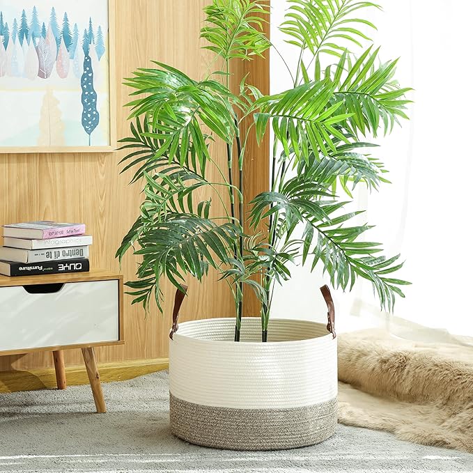 KAKAMAY Large Blanket Basket, Woven Baskets - Image 5