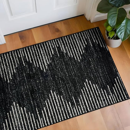 Rugshop Bohemian Stripe Stain Resistant High Traffic Living Room Kitchen - Image 9