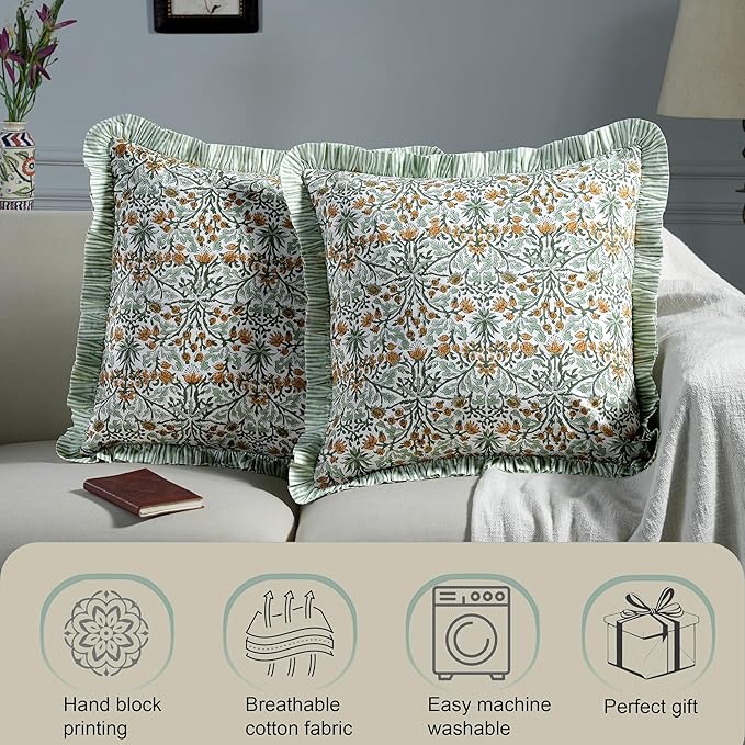Ridhi Modern Farmhouse Pillow Covers Decorative Cotton Throw Pillow Covers Set - Image 5