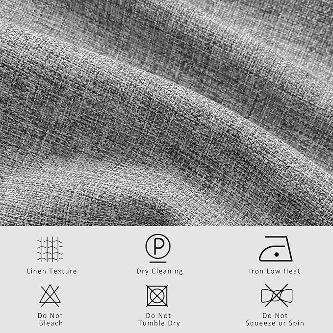 Macochico Extra Wide 100% Blackout Linen Curtains - Image 5