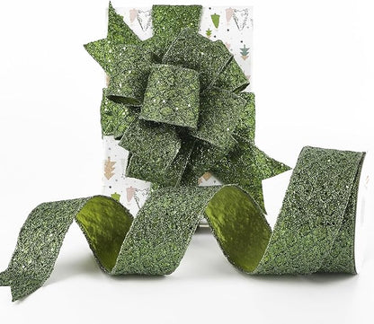 HUIHUANG Moss Green Wired Ribbon - Image 7