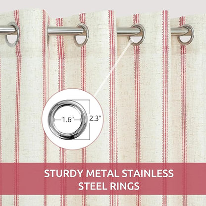 DriftAway Farmhouse Vertical Striped Linen Blend Textured Light Filtering Semi - Image 3