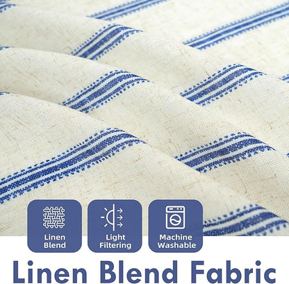 DriftAway Farmhouse Vertical Striped Linen Blend Textured Light Filtering Semi - Image 2