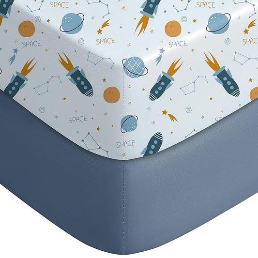 Yoofoss Baby Crib Sheets for Boys Girls, Fitted Crib Sheet 2 Pack for Standard by YOOFOSS