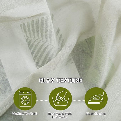 NICETOWN Linen Sheer Sage Green Curtains - Image 4