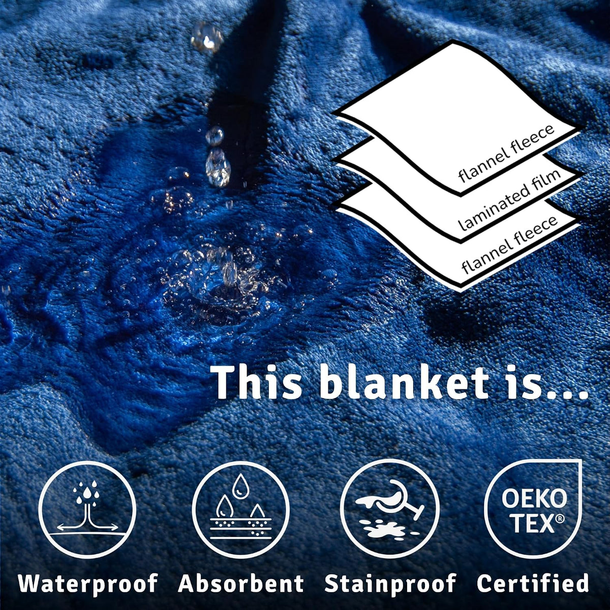 velvety waterproof blanket for bed, queen jodhpur blue on a desk or shelf