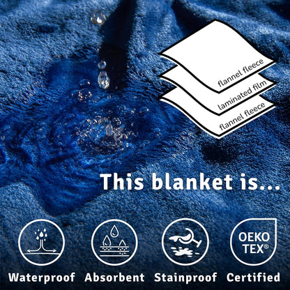 velvety waterproof blanket for bed, queen jodhpur blue on a desk or shelf