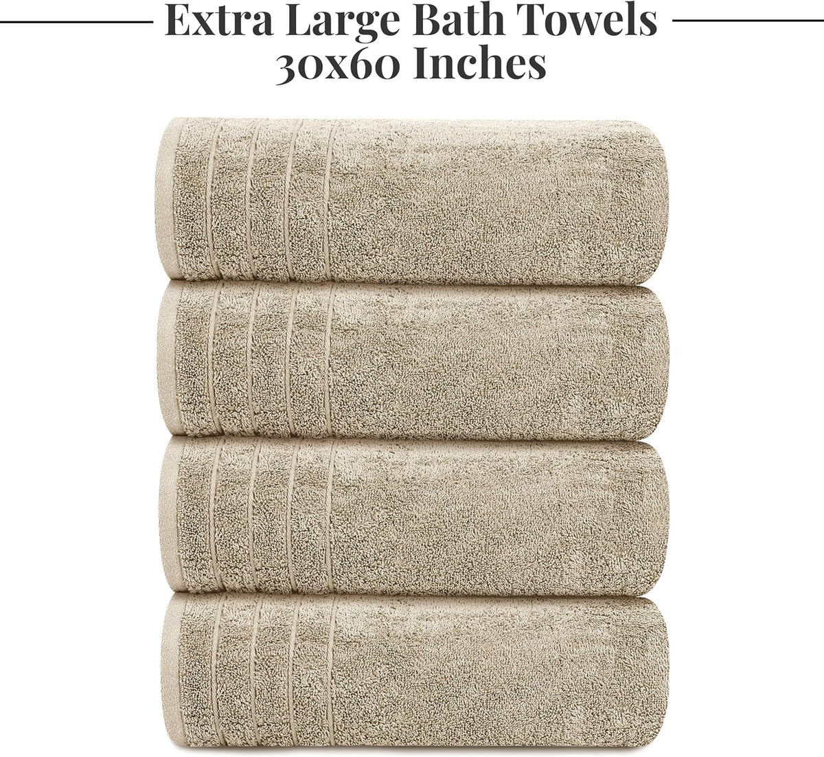 tens towels 4 piece extra large bath towels showing dimensions
