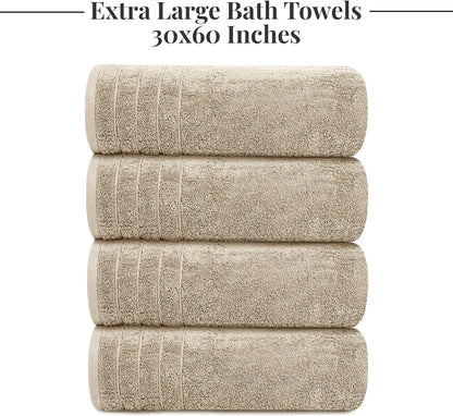 tens towels 4 piece extra large bath towels showing dimensions