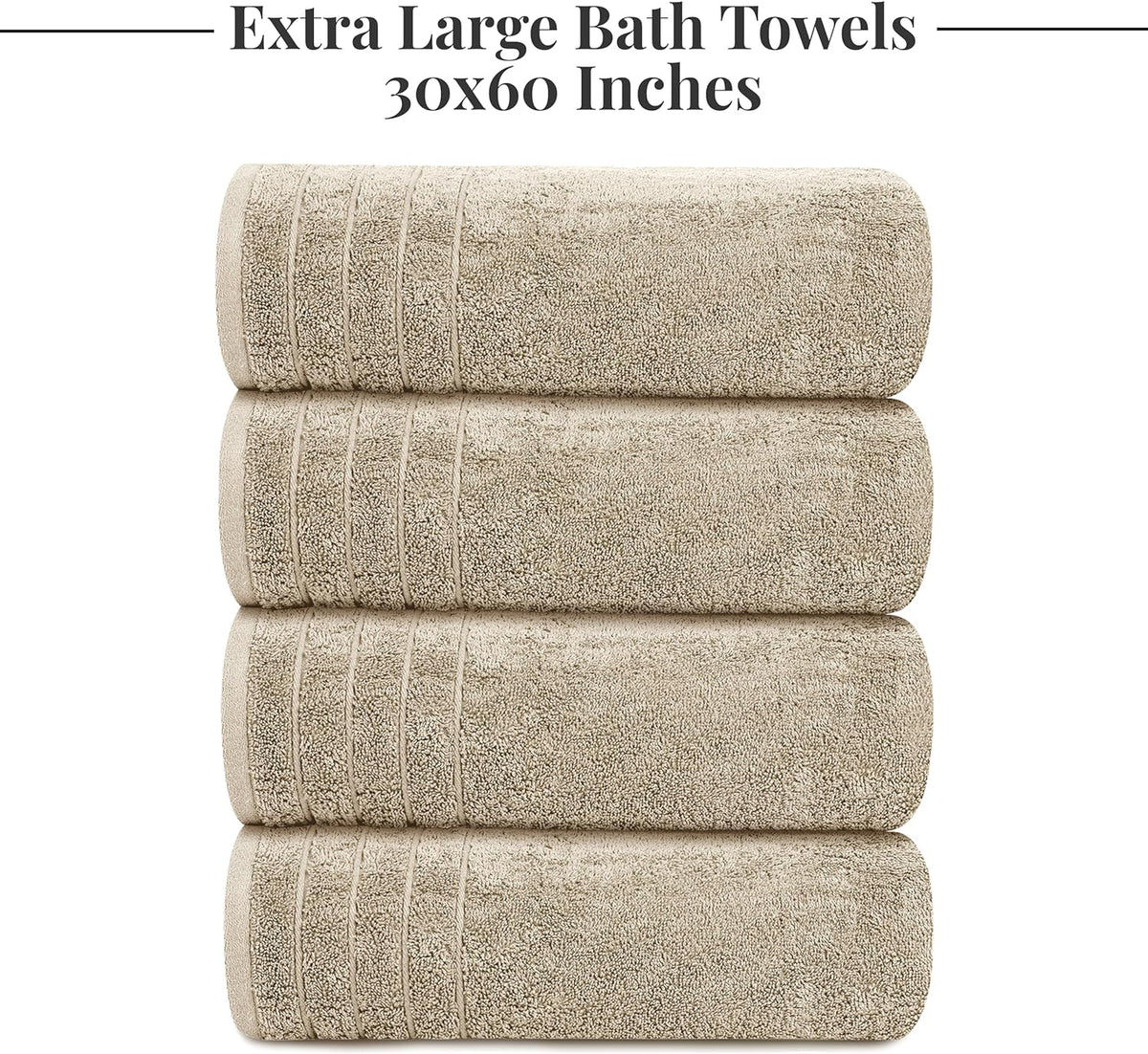 tens towels 4 piece extra large bath towels showing dimensions
