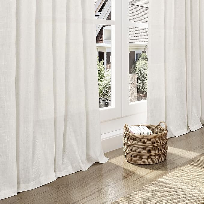 Cream Linen Curtains 168 Inches Long - Image 6