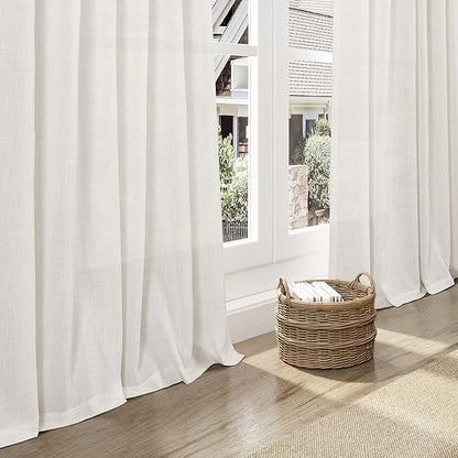 Cream Linen Curtains 80 inch Length - Image 6