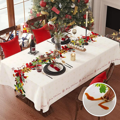 Christmas Rectangle Table Cloth, 100% Waterproof Tablecloth, Christmas - Image 8