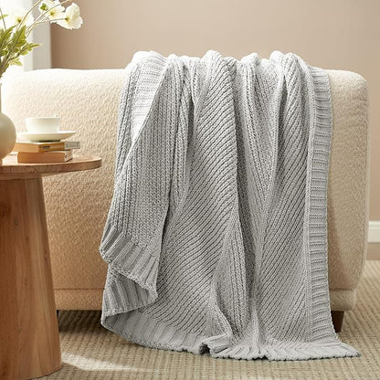 Amélie Home Chevron Chenille Knit Throw Blanket by Am%C3%A9lieHome