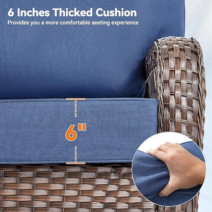 6" Thick Outdoor Cushions 24x24x6, 6-Set Deep Seat Patio Cushions - Image 7