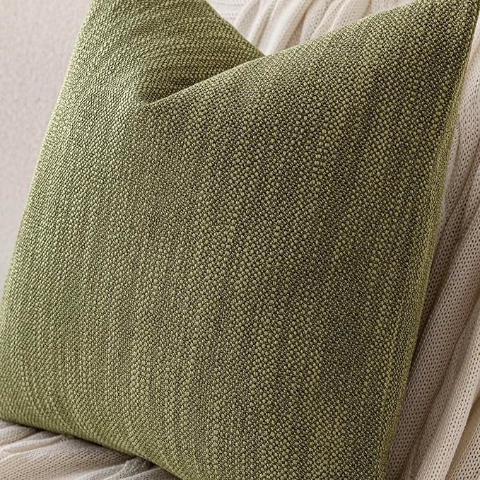 Foindtower Set of 2 Decorative Textured Burlap Linen Throw Pillow Covers - Image 3