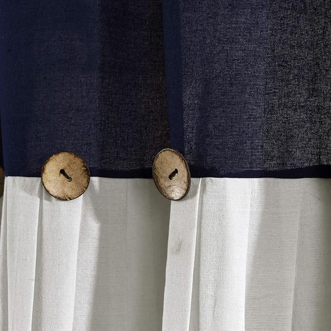 Lush Decor Linen Button Window Curtain Panel, Bedroom & Dining Room - Image 3