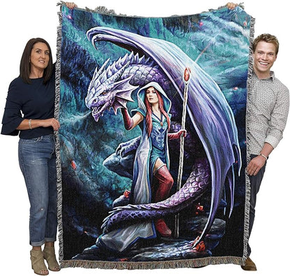 Pure Country Weavers Dragon Mage Woven Blanket by Anne Stokes by PureCountryWeavers