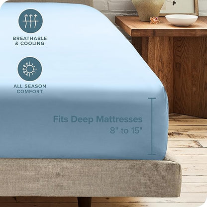 Bare Home 2-Pack Fitted Bottom Sheets Split King - Image 4