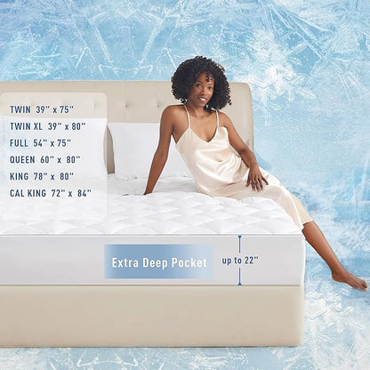 Sunflower Full Chill Soft Cooling Mattress Pad, Full Size, Waterproof, Deep - Image 5