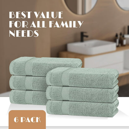 wealuxe mint green bath towels 24x50 - 6, side view