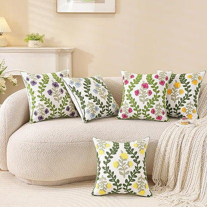 TAOSON Pack of 2, Cotton Cushion Covers, Spring Farmhouse Decor, Valentine's - Image 6