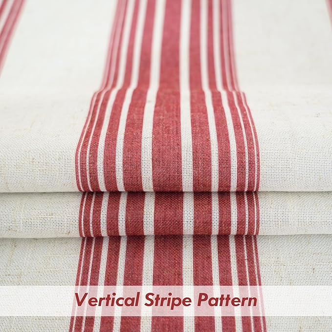 DriftAway Farmhouse Vertical Striped Linen Blend Textured Light Filtering Semi - Image 3