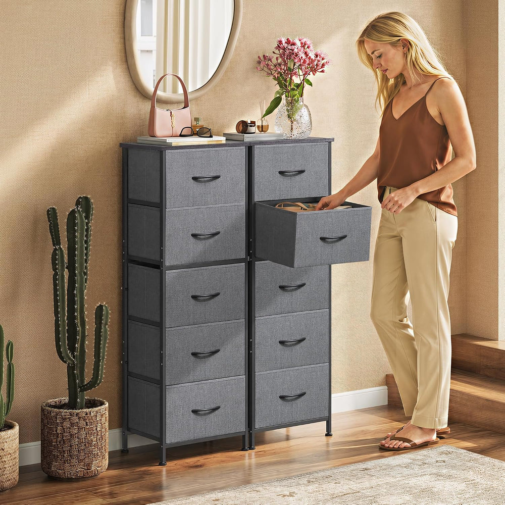 WLIVE Tall Dresser for Bedroom, 5 Drawer Dresser, Dark Grey