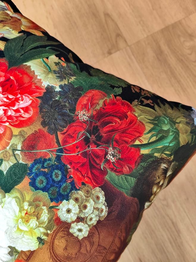Elegant Velvet Floral Throw Pillow Cover Double Sides Handmake Flower - Image 4